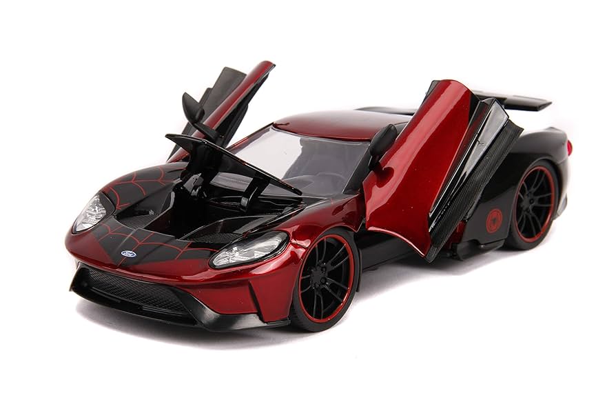 ミニカー 1:24 SPIDERMAN MILES MORALES &amp; 2017 FORD Amazon.com: Marvel 1:24 2017 Ford GT Die-cast Car with 2.75